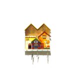 Hand-Painted Wooden House Key Holder with Cow Motif