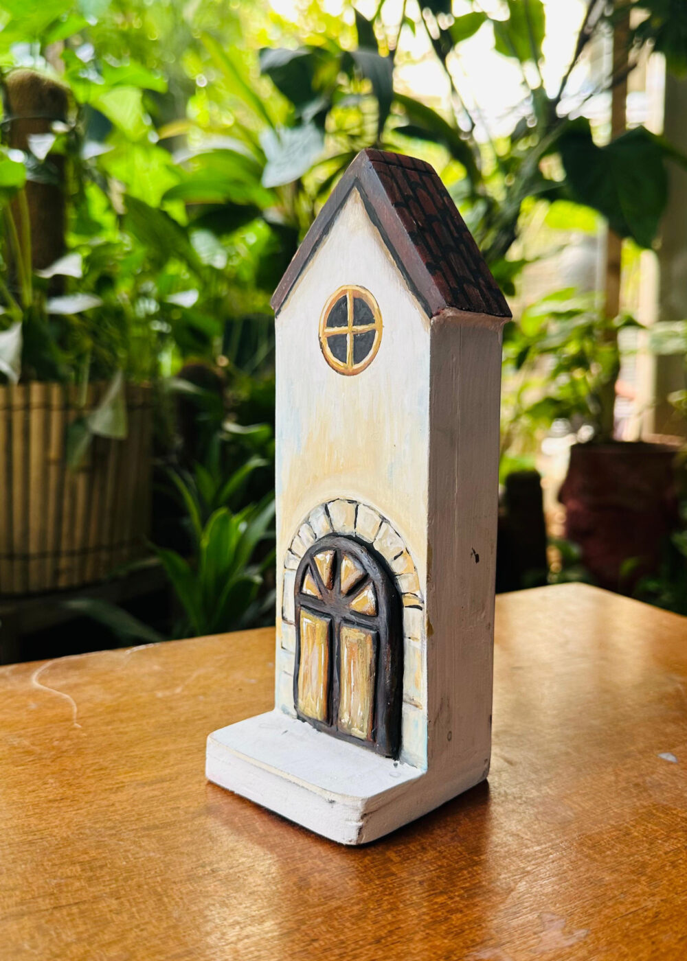Handcrafted Wooden Tall Miniature House