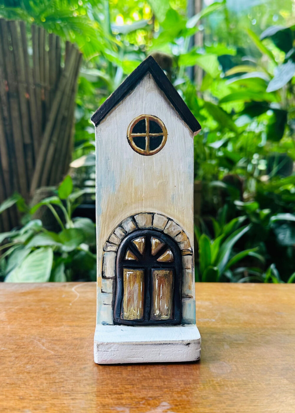 Handcrafted Wooden Tall Miniature House