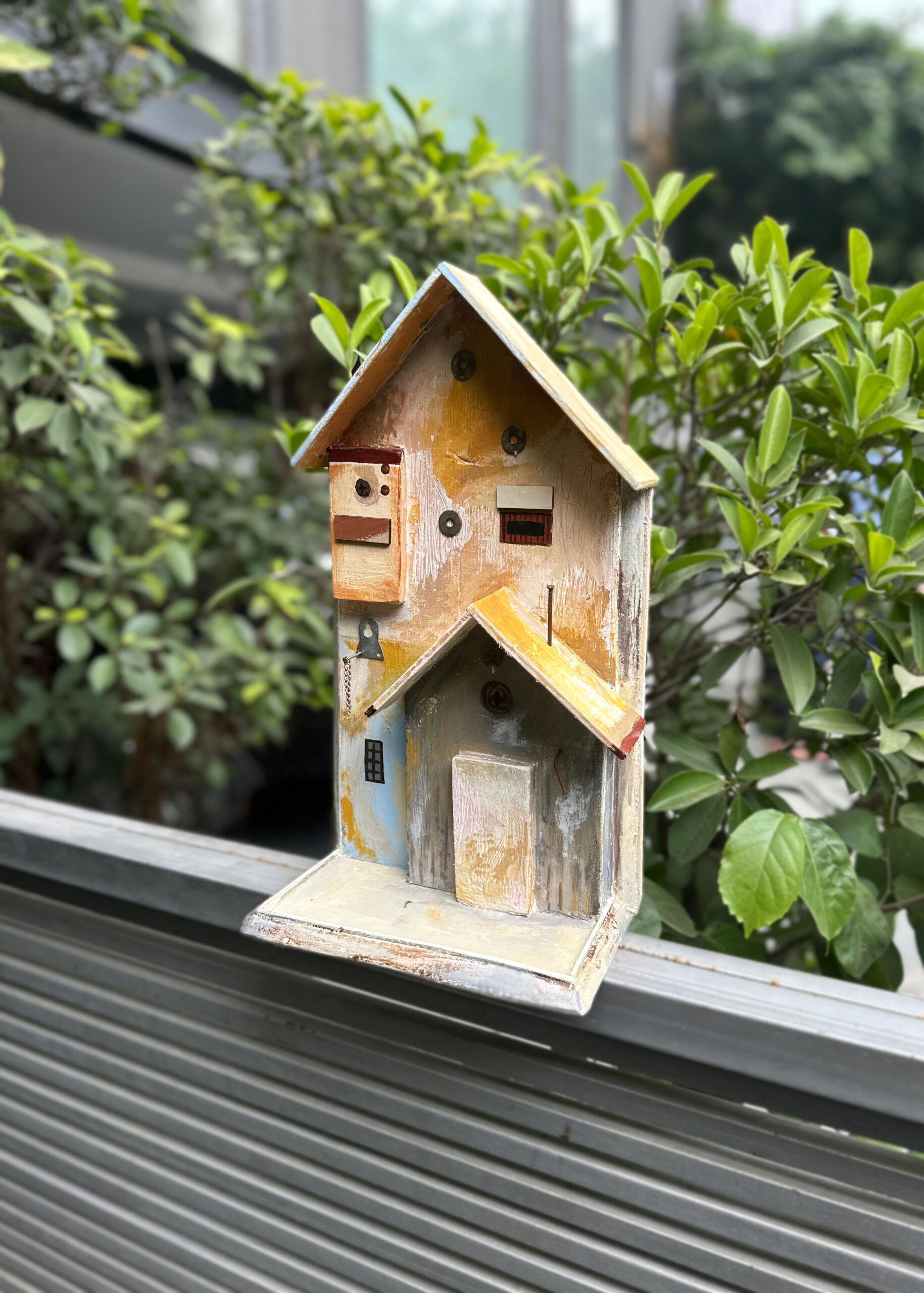 Handmade Wooden Miniature House Key Holder (Decorative Wall Key Rack)