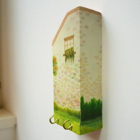 Hand-Painted Wooden Key Hanger