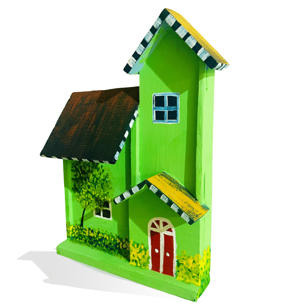 Hand-Painted Miniature Wooden House