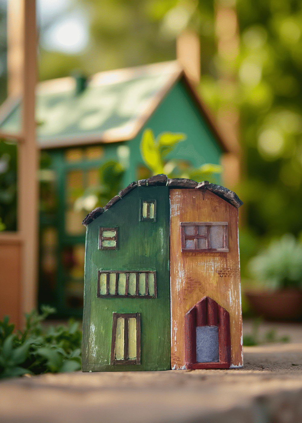 Handcrafted Wooden Miniature Houses