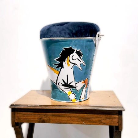 white horse bucket