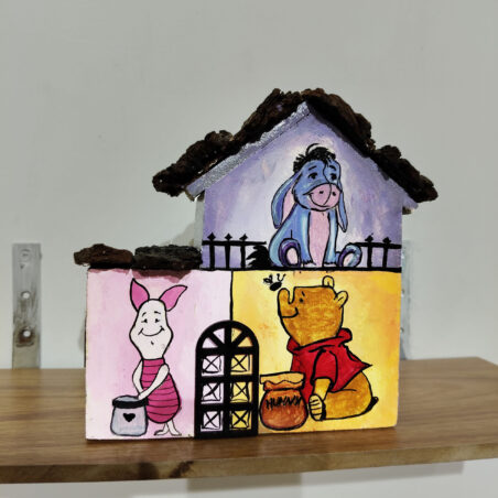 Handcrafted Wooden Cartoon House-Winnie the Pooh & Piglet Painted