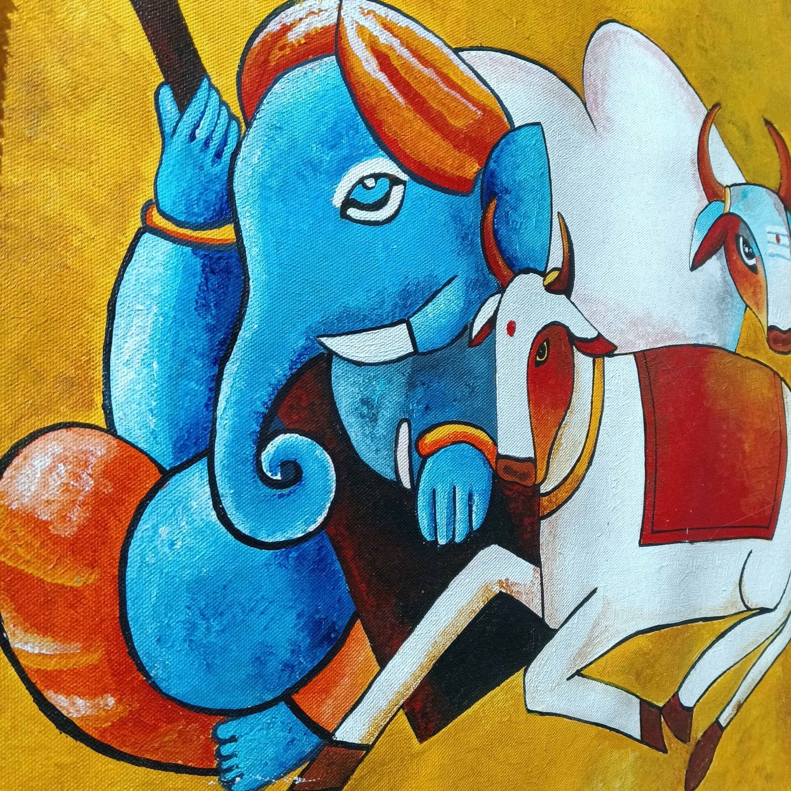 Handcrafted Folk Art Painting