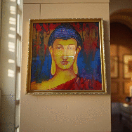 Framed Buddha Painting – Vibrant Handcrafted Wall Art